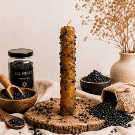 VELA DE MIEL CON SAL NEGRA